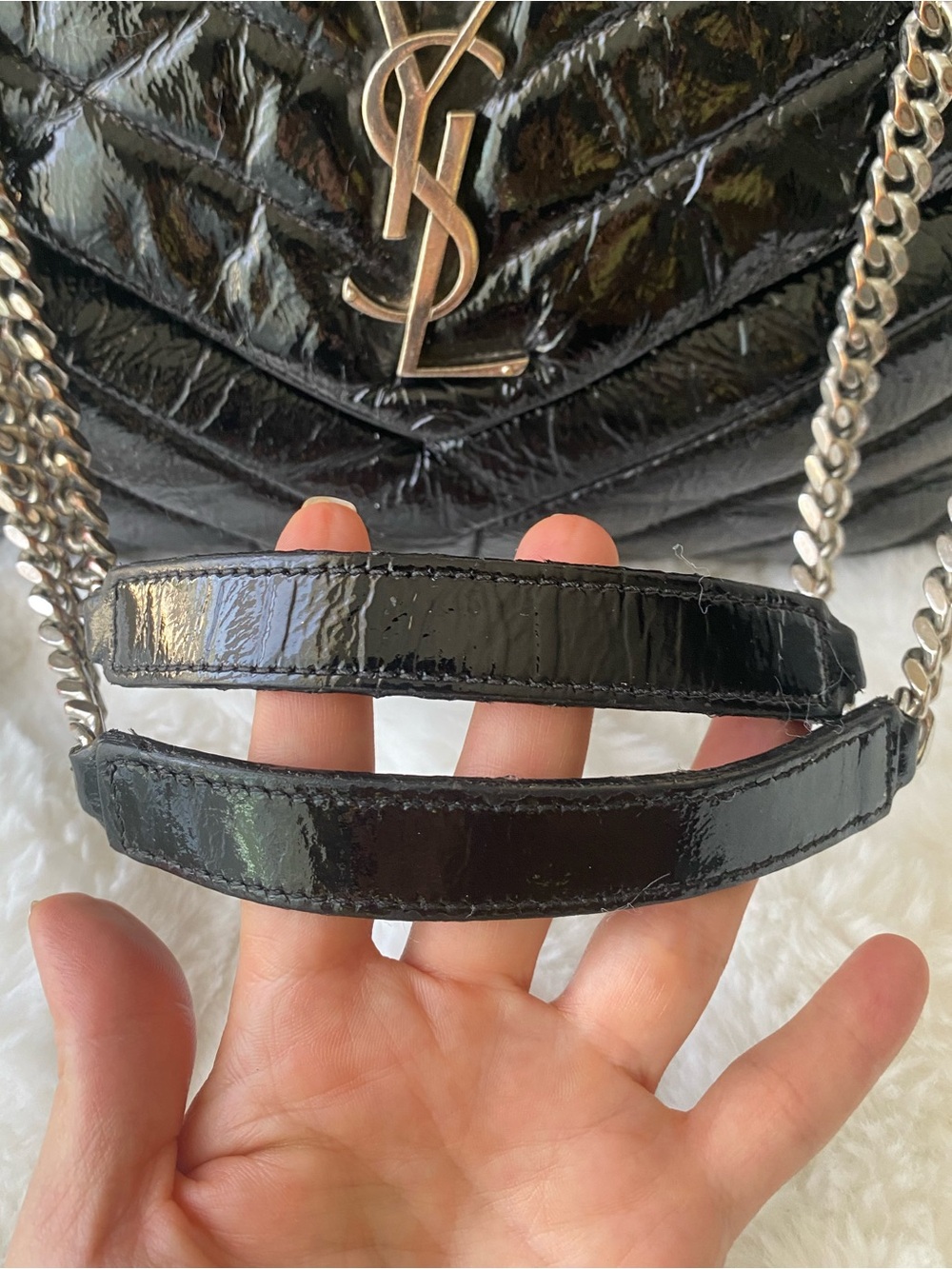 ❤️ SAINT LAURENT Medium Loulou Chain Bag - Picture 9 of 17